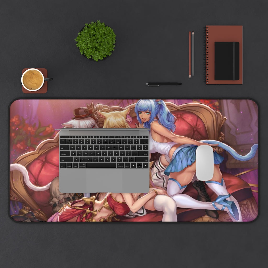 Final Fantasy 14 Mousepad - Ecchi Miqo'Te Large Desk Mat - MTG Playmat