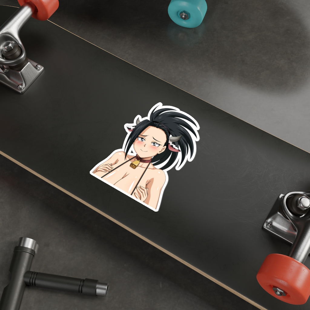 Momo Cow Girl Boobs Peeker Sticker - Car Window Sticker Peeker - My Hero Academia Ecchi Vinyl Car Decal