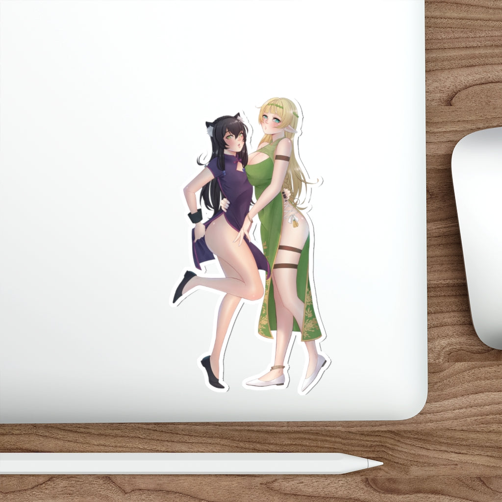 Sexy Rem Galleu and Shera L. Greenwood How Not to Summon a Demon Lord Waterproof Sticker - Ecchi Vinyl Decal