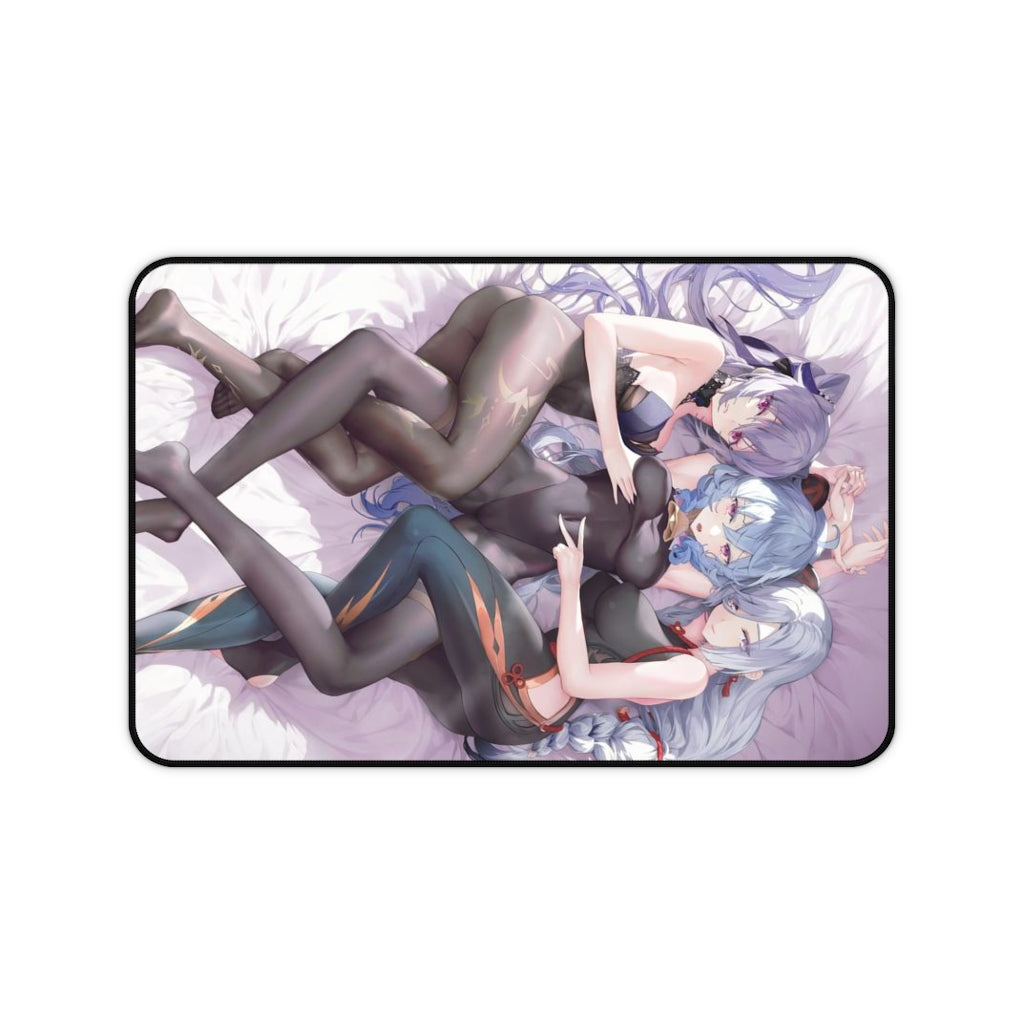 Sexy Waifus Ganyu Keqing and Shenhe Genshin Impact Desk Mat - Non Slip Mousepad - Sexy Girls Playmat