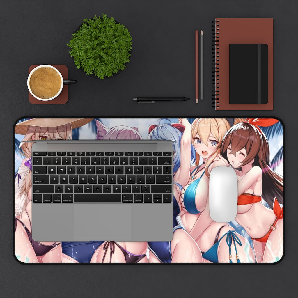 Genshin Impact Girls in Bikini Mousepad - Large Ecchi Desk Mat - MTG Playmat