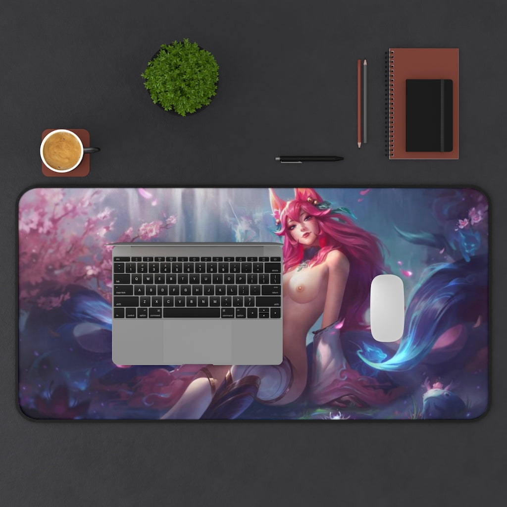 Pink Ahri Sexy Mousepad - League of Legends Ecchi Desk Mat - LoL Gaming Playmat