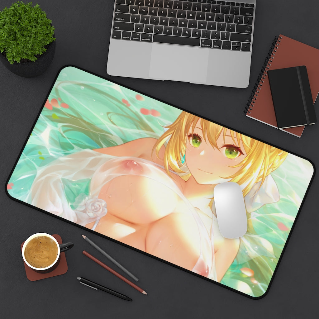 Fate Grand Order Ecchi Mousepad - Nude Tits Saber Large Desk Mat - Fate Stay Night Mouse Pad - Sexy Anime Girl Playmat