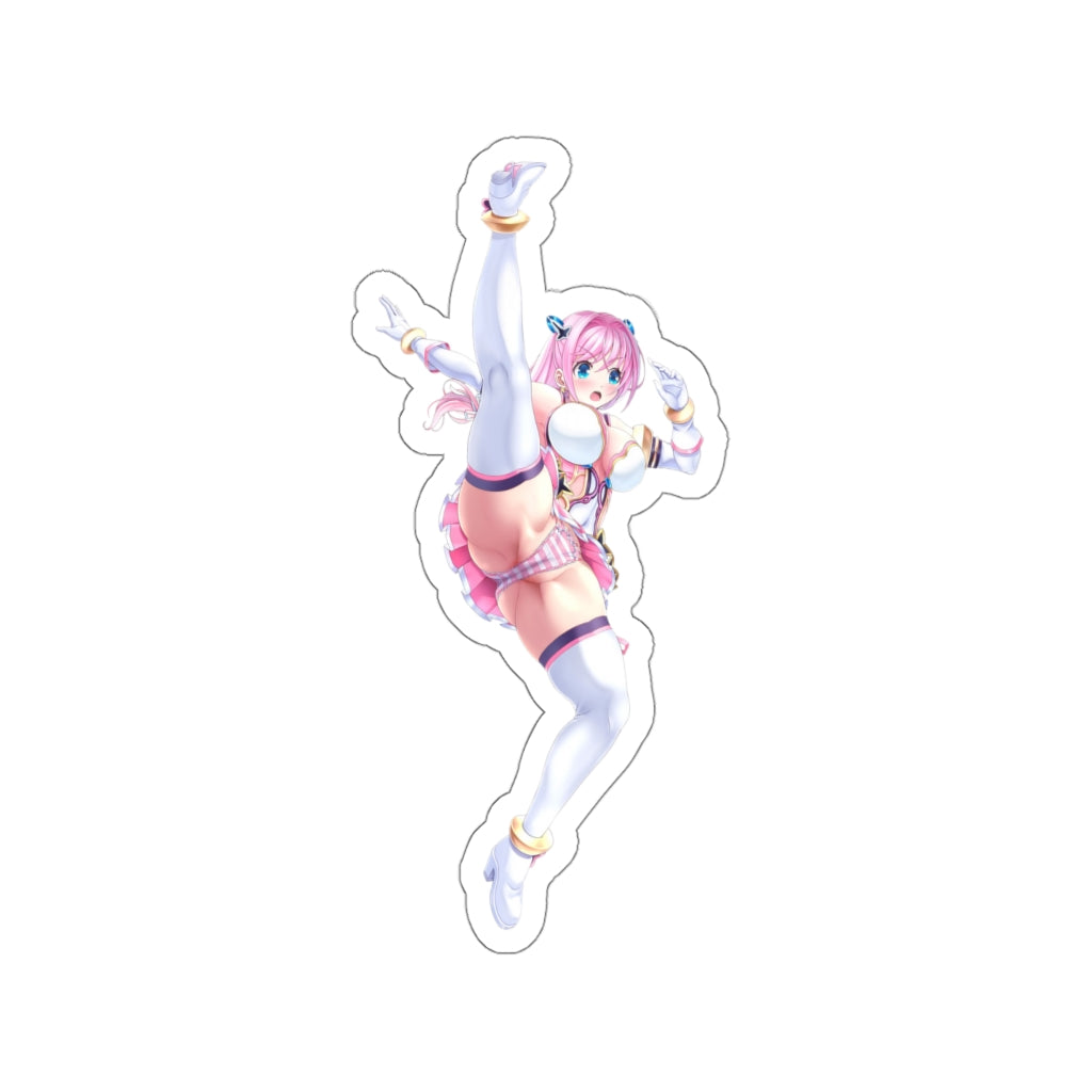 Cheery Pink Aigan Tenshi Sexy Kick Waterproof Sticker - Ecchi Vinyl Decal