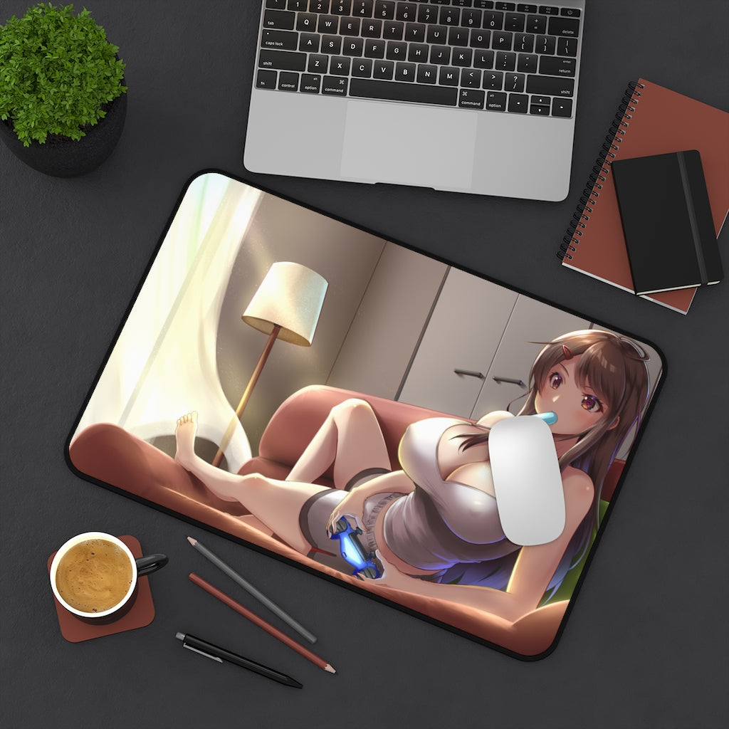 Gamer Girl Waifu Mousepad - Anime Desk Mat - MTG Playmat