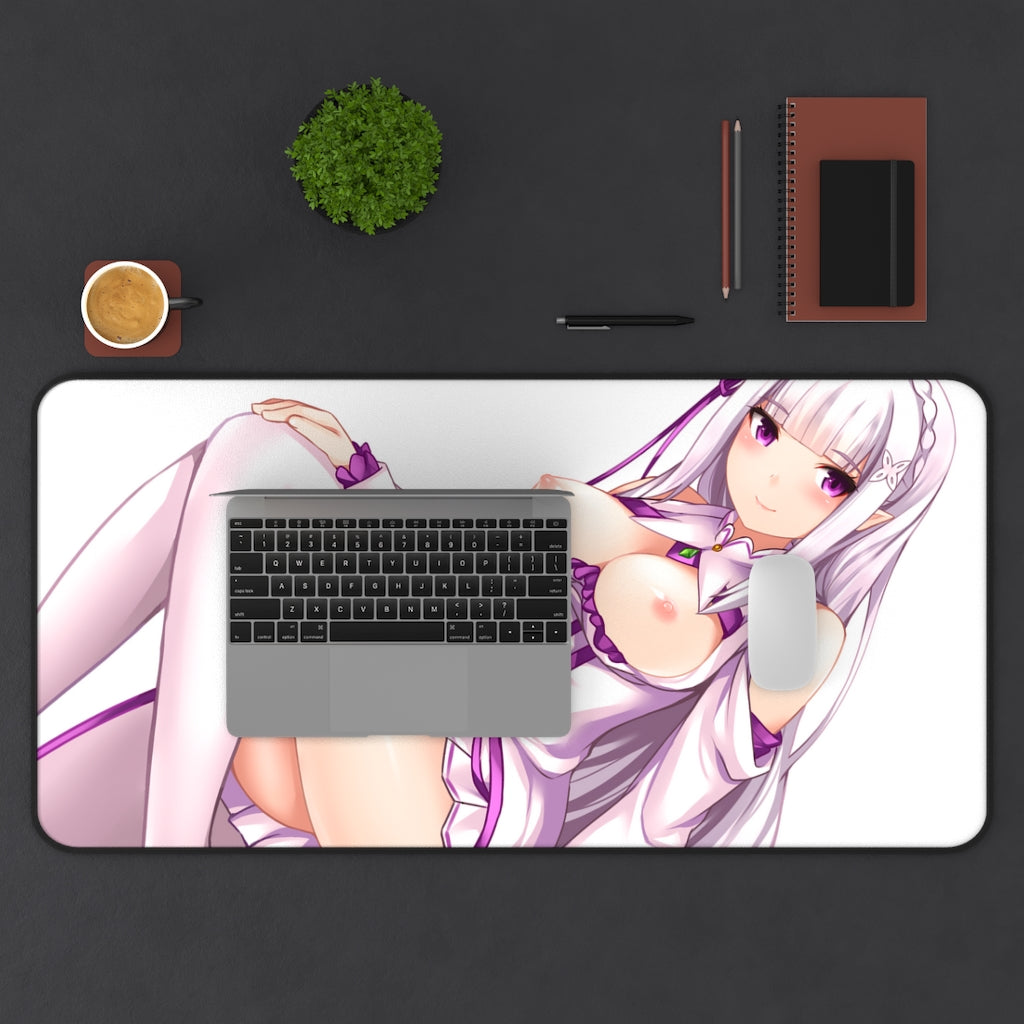 Re Zero Sexy Mousepad - Nude Anime Tits Emilia Desk Mat - Ecchi Playmat