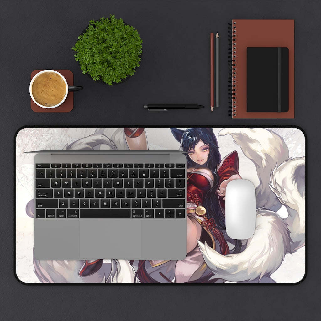 Kitsune Ahri Sexy Mousepad - League of Legends Desk Mat - LoL Ecchi Playmat