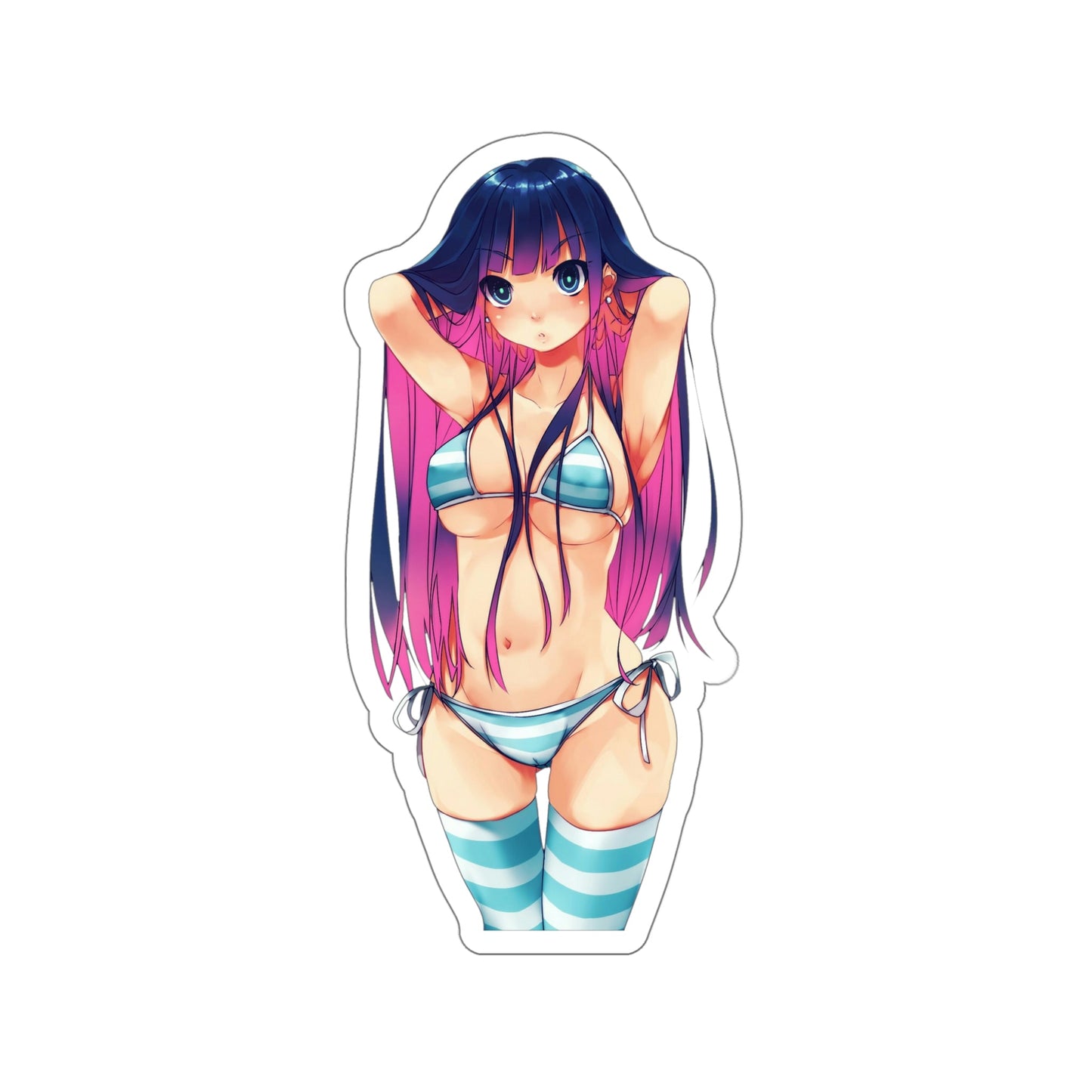 Sexy Bikini Stocking - Panty and Stocking with Garterbelt Waterproof Sticker - Weatherproof Vinyl Car Decal