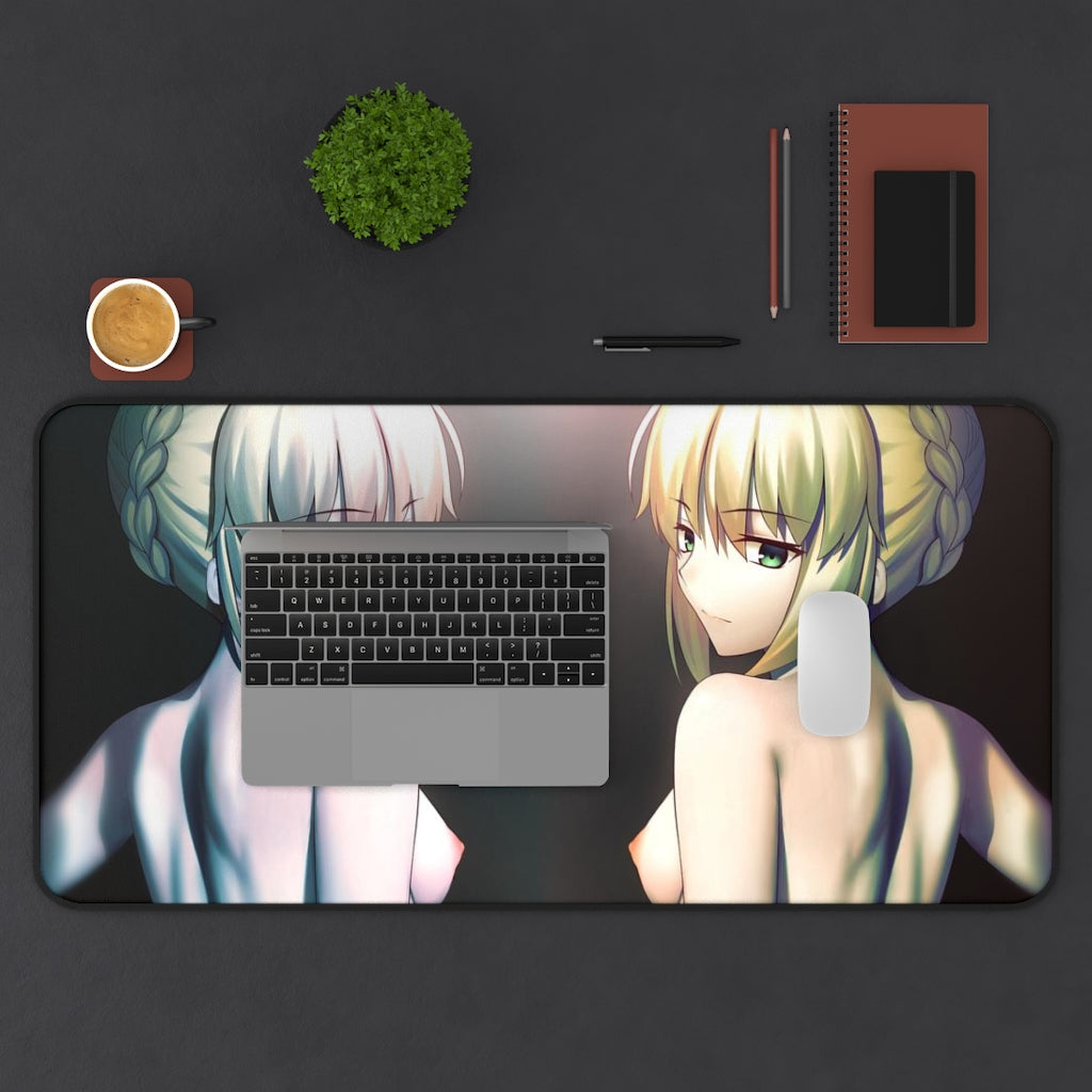 Nude Tits Artoria Pendragon and Saber Alter Fate Grand Order Desk Mat - Non Slip Mousepad