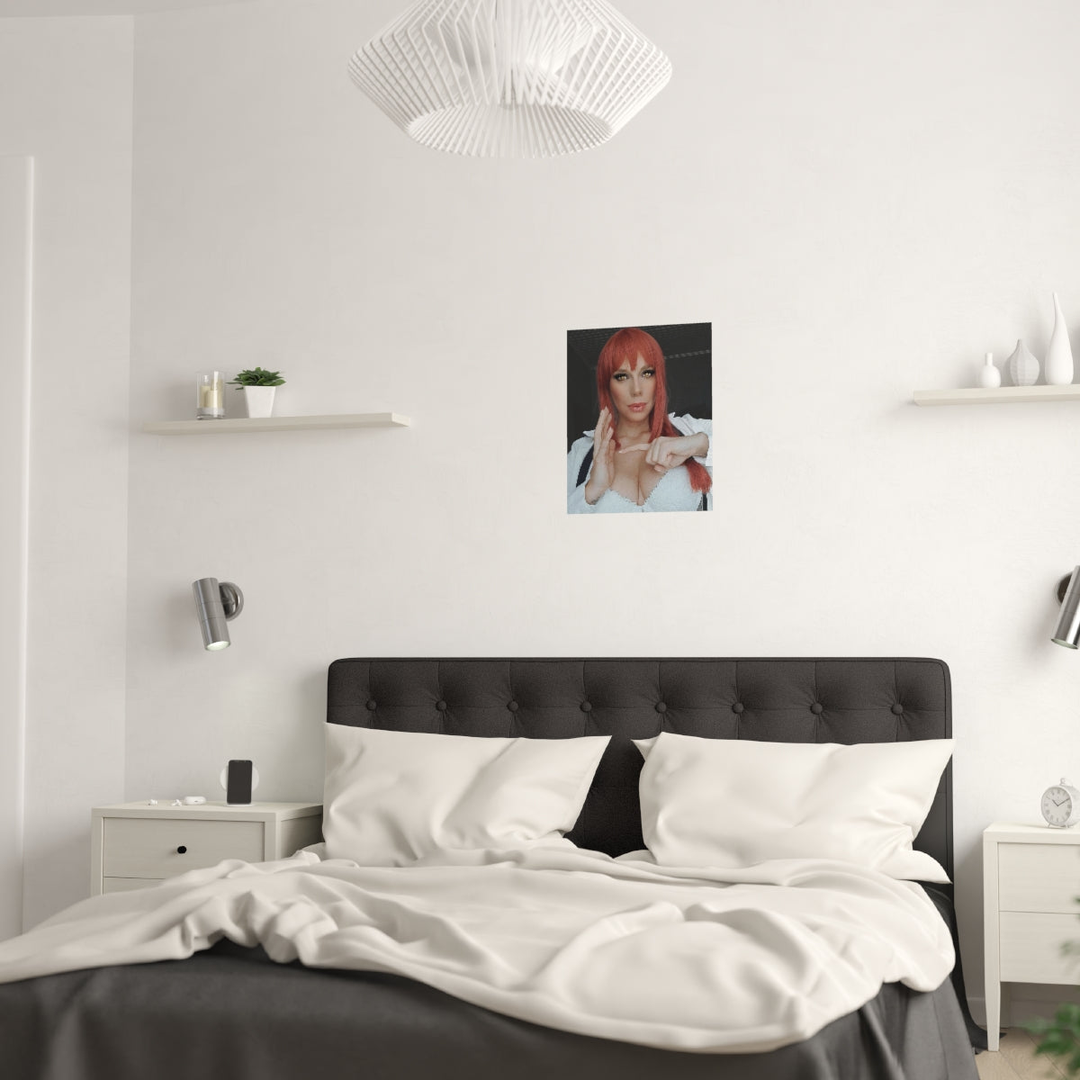 Affiche en satin Geekareen Makima Cosplay - Ero Cosplay Wall Art