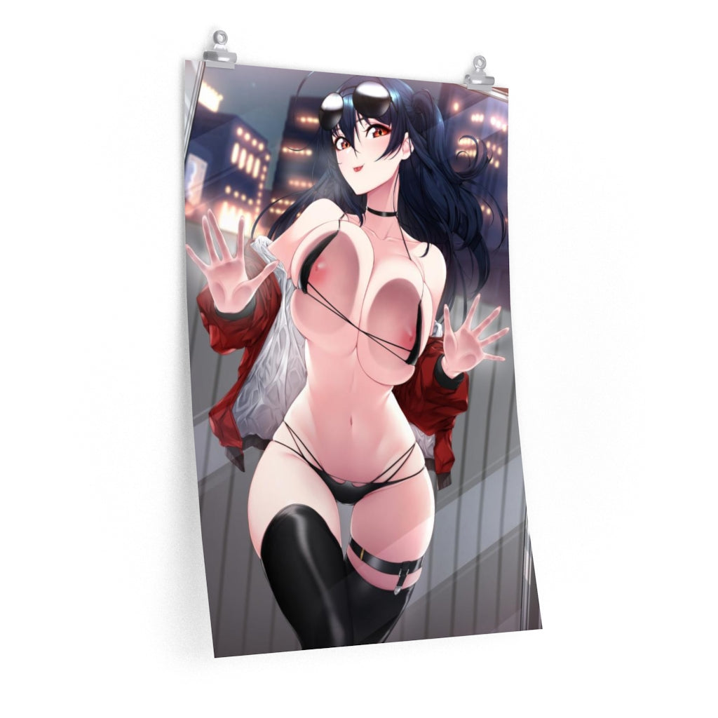 Affiche de Taihou Azur Lane avec seins nus pressés - Affiche verticale mate de qualité supérieure obscène - Art mural pour adultes