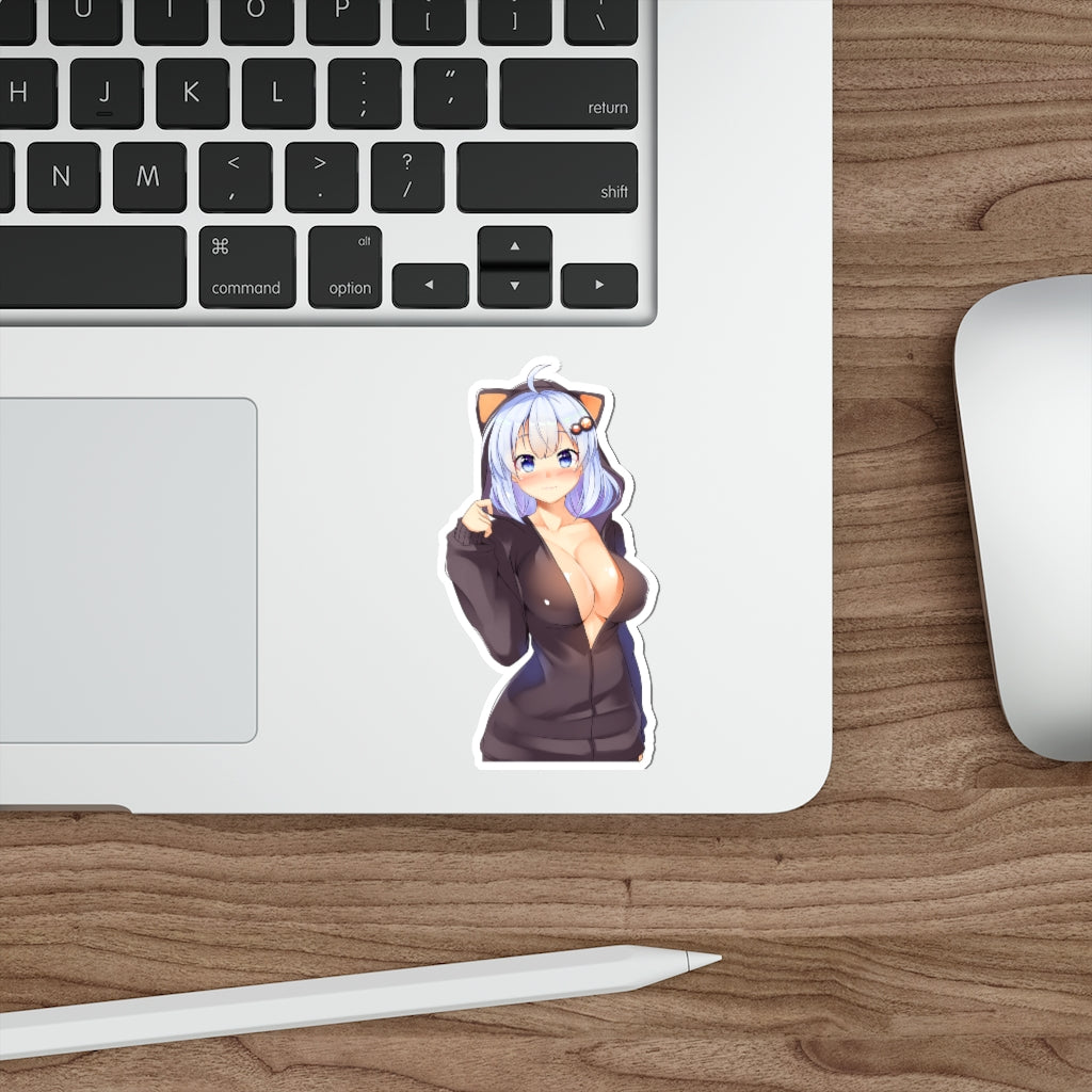 Sexy Neko Kizuna Akari Vocaloid Voiceroid Waterproof Sticker - Ecchi Vinyl Decal