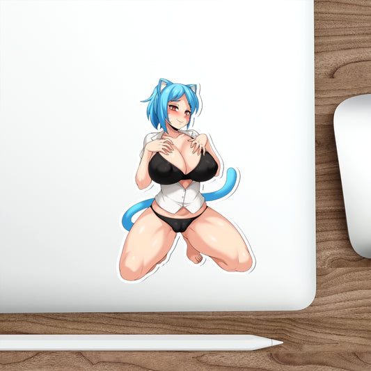 Big Boobs Nekomimi Cat Girl Waterproof Sticker - Ecchi Vinyl Decal