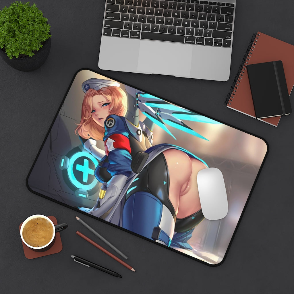 Hentai Nude Butt Mercy Combat Medic Ziegler Overwatch Desk Mat - Lewd Mousepad - Gamimg Girl Playmat