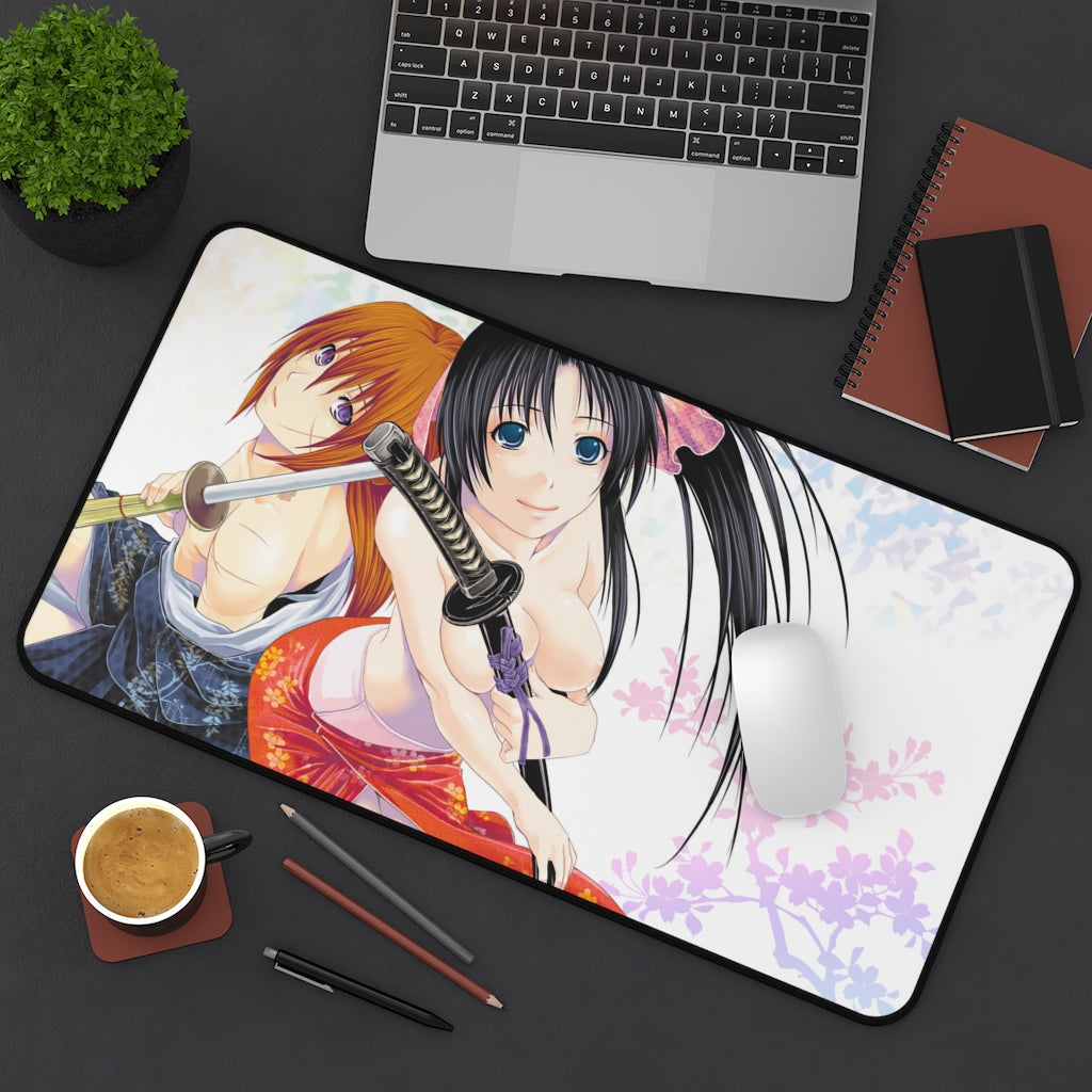 Rurouni Kenshin and Sexy Kamiya Kaoru Desk Mat - Anime Mousepad - Non Slip Playmat