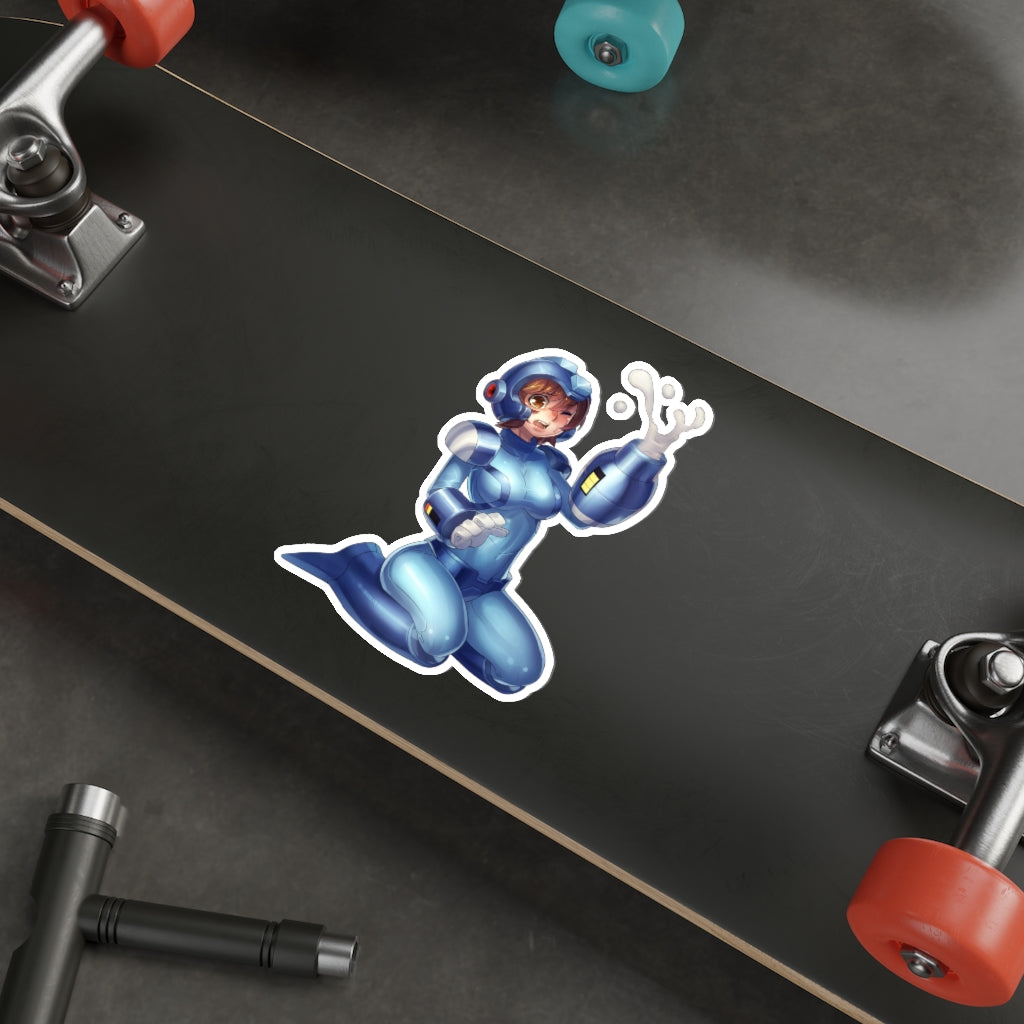 Female Megaman Shoot Waterproof Sticker - Ecchi Vinyl Decal