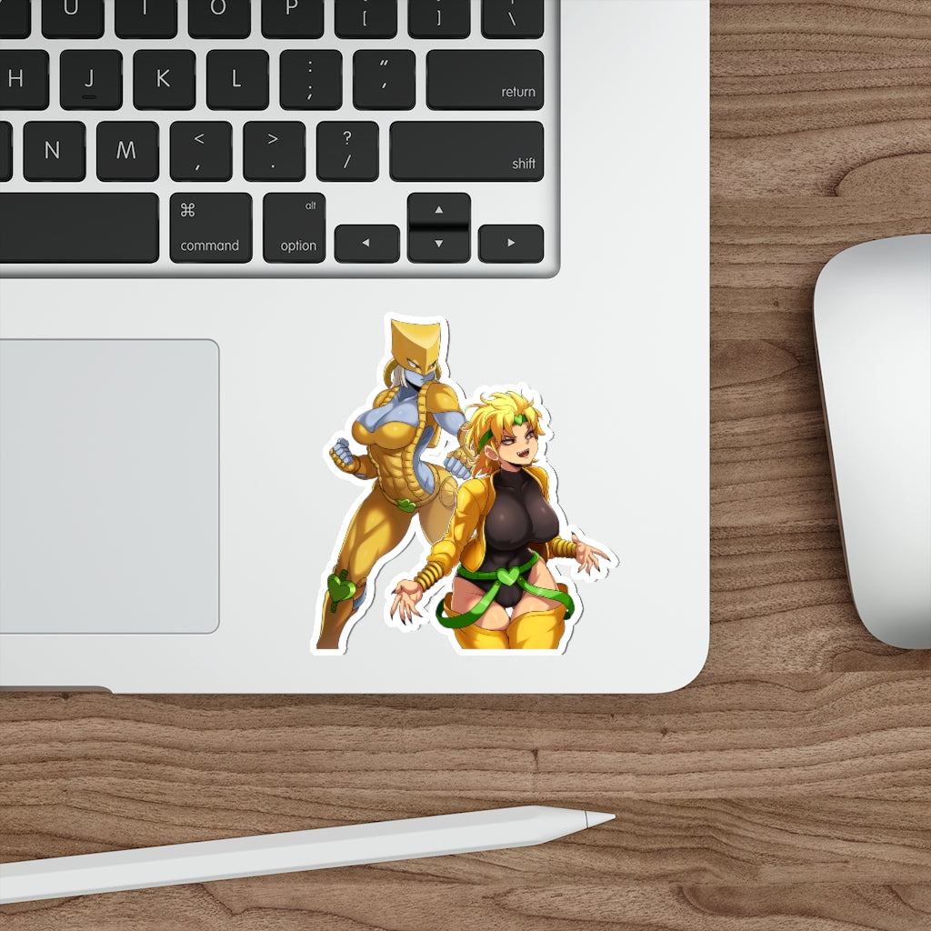 Busty Female Dio and The World Waterproof Sticker - Ecchi Vinyl Decal