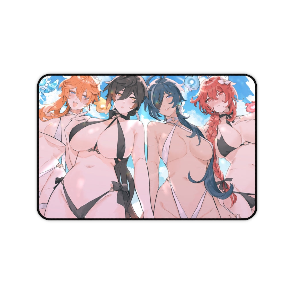 Genshin Impact Ecchi Desk Mat | Male Cast Gender Swap | Large Gaming Mousepad - MTG Playmat