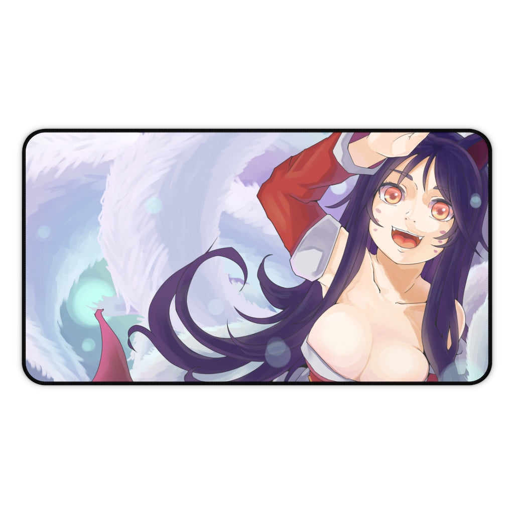 Ahri Nine Tailed Fox Sexy Mousepad - League of Legends Ecchi Desk Mat - LoL Kitsune Gaming Playmat