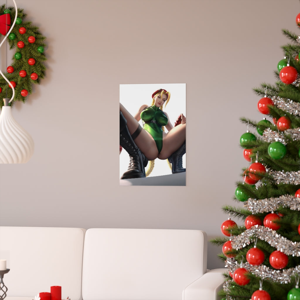 Sexy Cammy Street Fighter Poster - Lewd Premium Matte Vertical Poster - Adult Wall Art