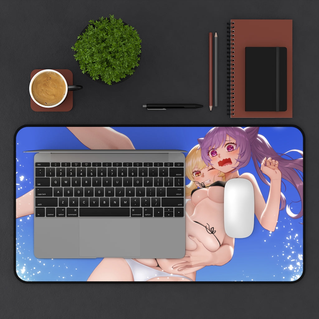 Lumine and Keqing Bikini Genshin Impact Desk Mat - Non Slip Mousepad