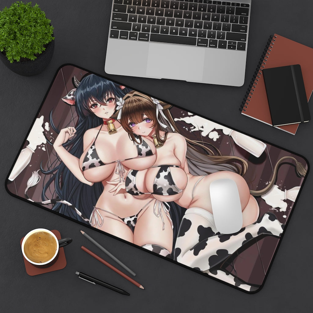 Azur Lane Cow Girls Mousepad - Large Desk Mat - Ecchi Mouse Pad - MTG Playmat