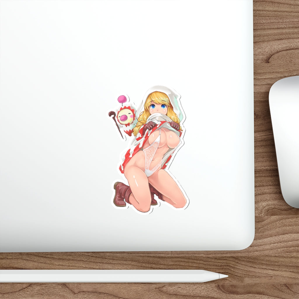 Final Fantasy Tactics Sexy White Mage and Moogle Waterproof Sticker - Ecchi Vinyl Decal