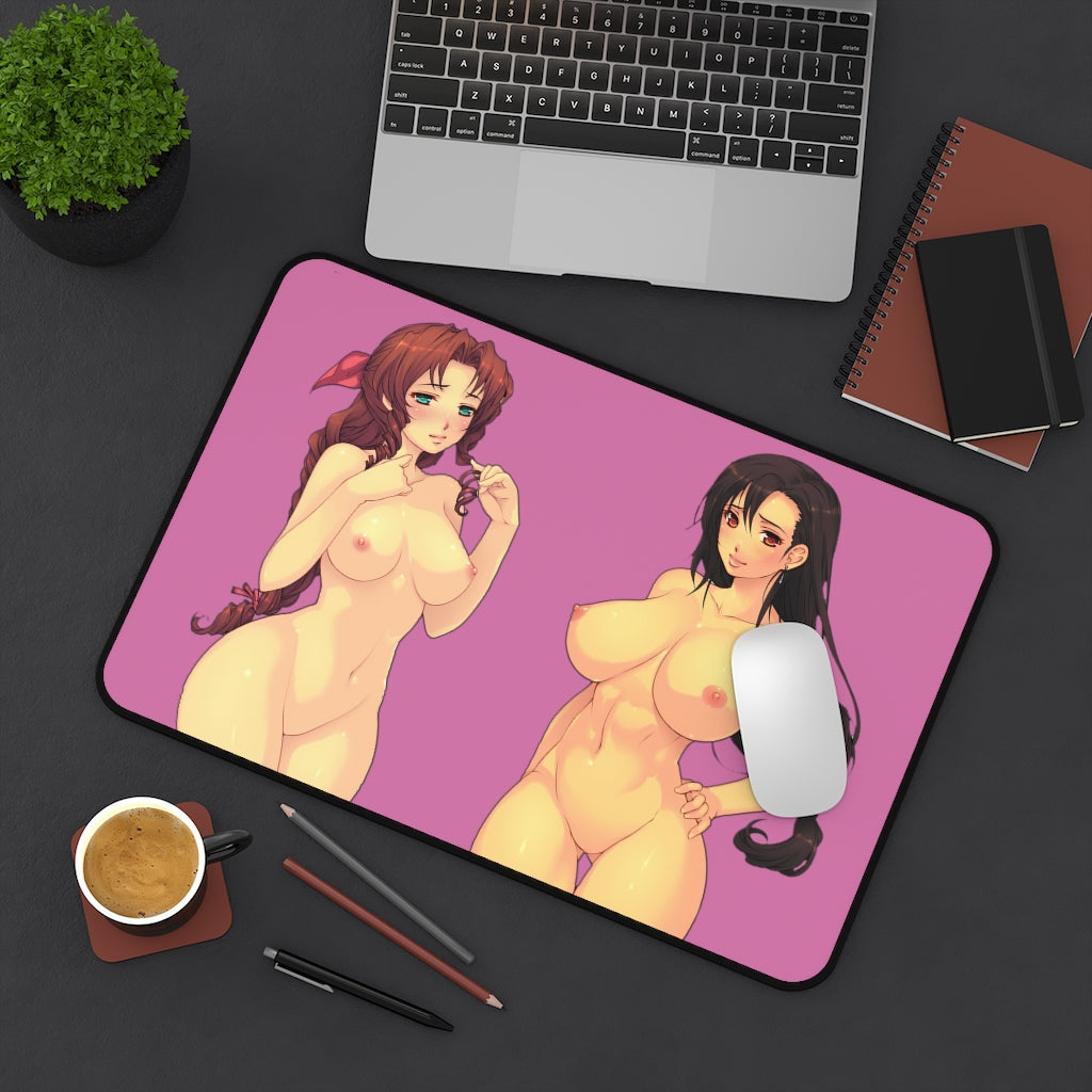 Final Fantasy 7 Nude Aerith and Tifa Desk Mat - Non Slip Mousepad