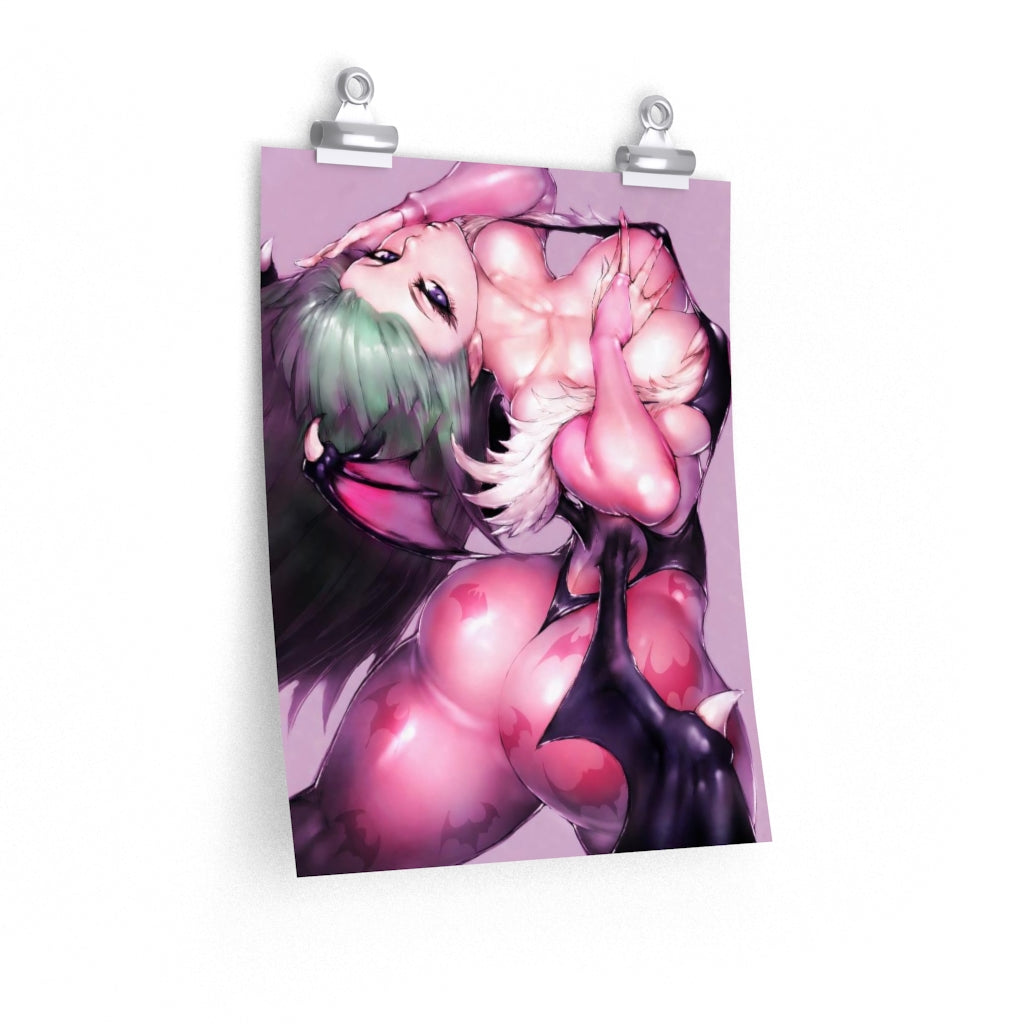 Darstalkers Morrigan Aensland Succubus Poster - Lewd Premium Matte Vertical Poster - Adult Wall Art