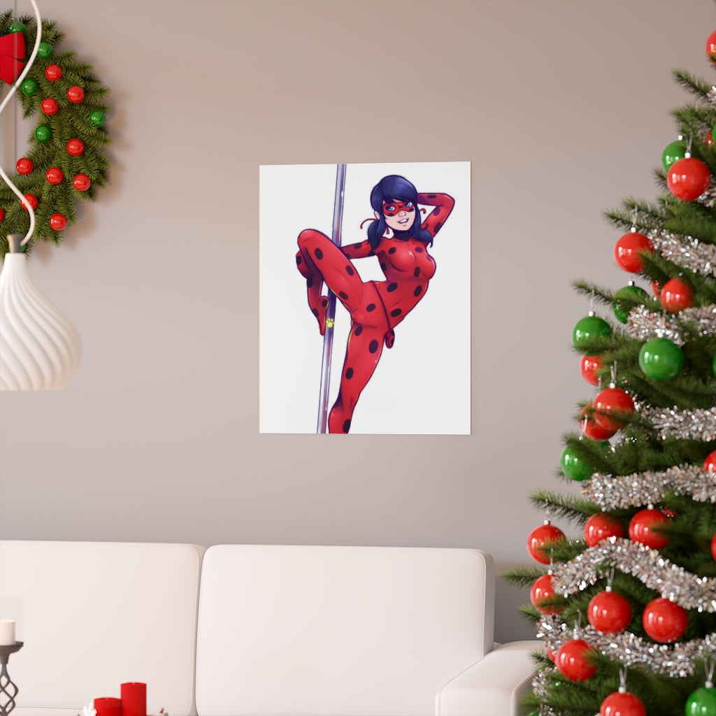 Affiche de danse sexy sur poteau de Miraculous Ladybug - Affiche verticale mate de qualité supérieure - Art mural pour adulte