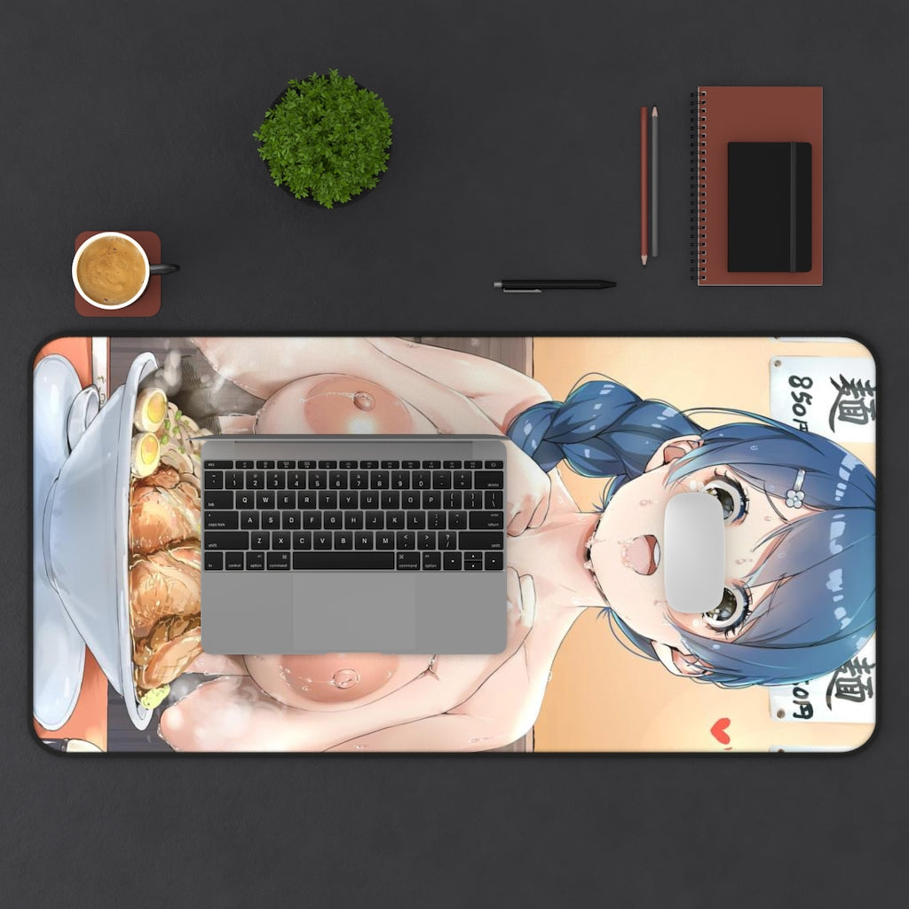 Food Wars Sexy Mousepad - Big Boobs Megumi Tadokoro Monster Ramen Challenge Desk Mat - Ecchi Playmat