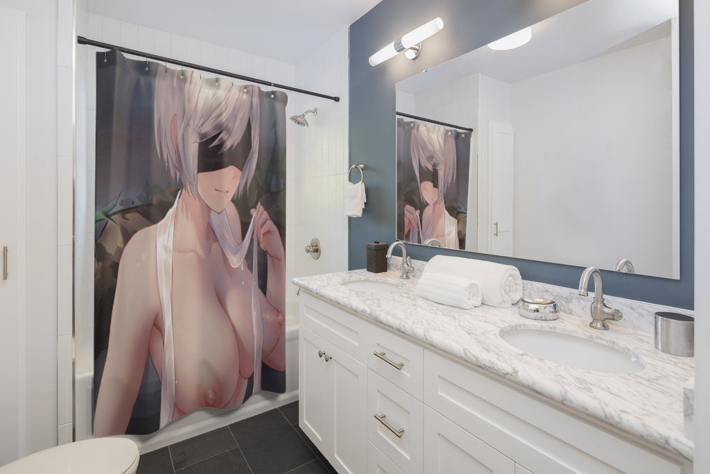 Nier Automata Shower Curtain - Hentaii Bathroom Decor