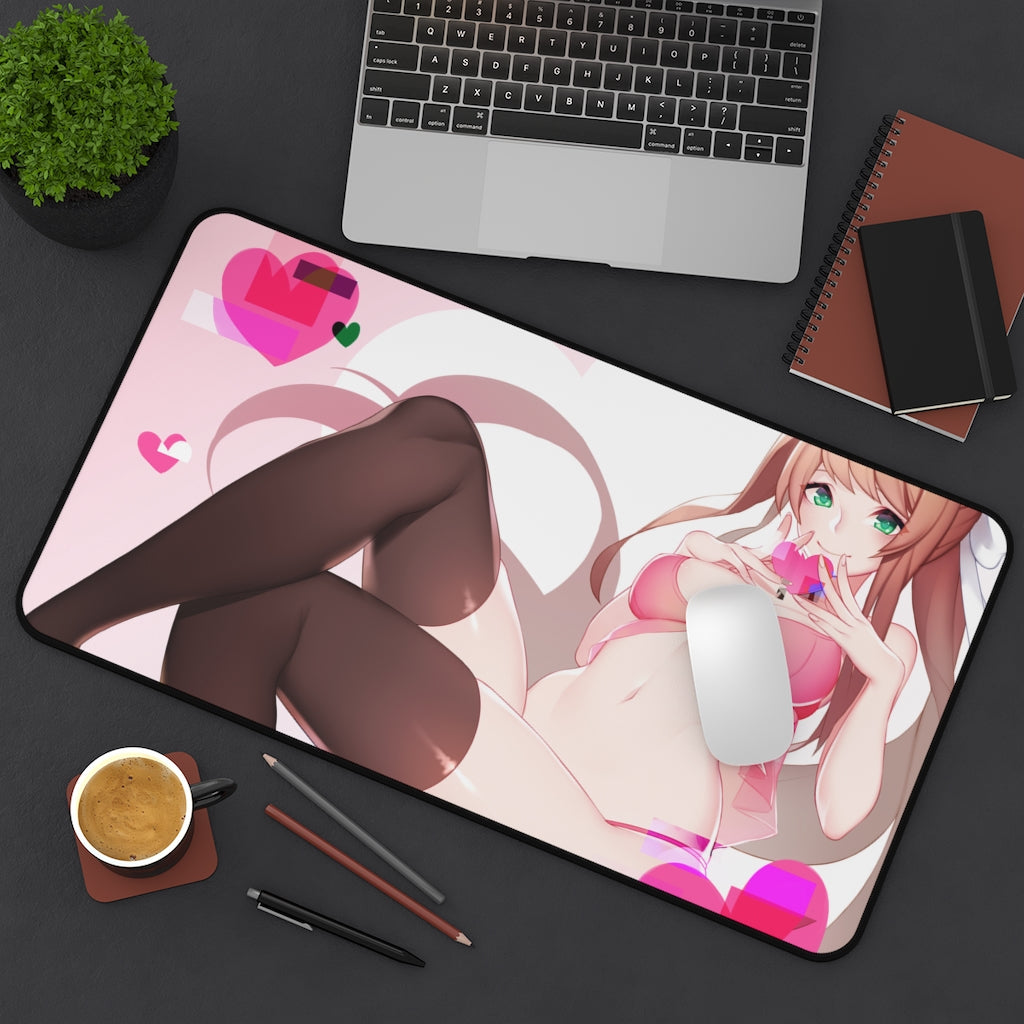 Doki Doki Literature Club Mousepad - Monika Lingerie Large Desk Mat - Ecchi DDLC Mouse Pad - MTG Playmat