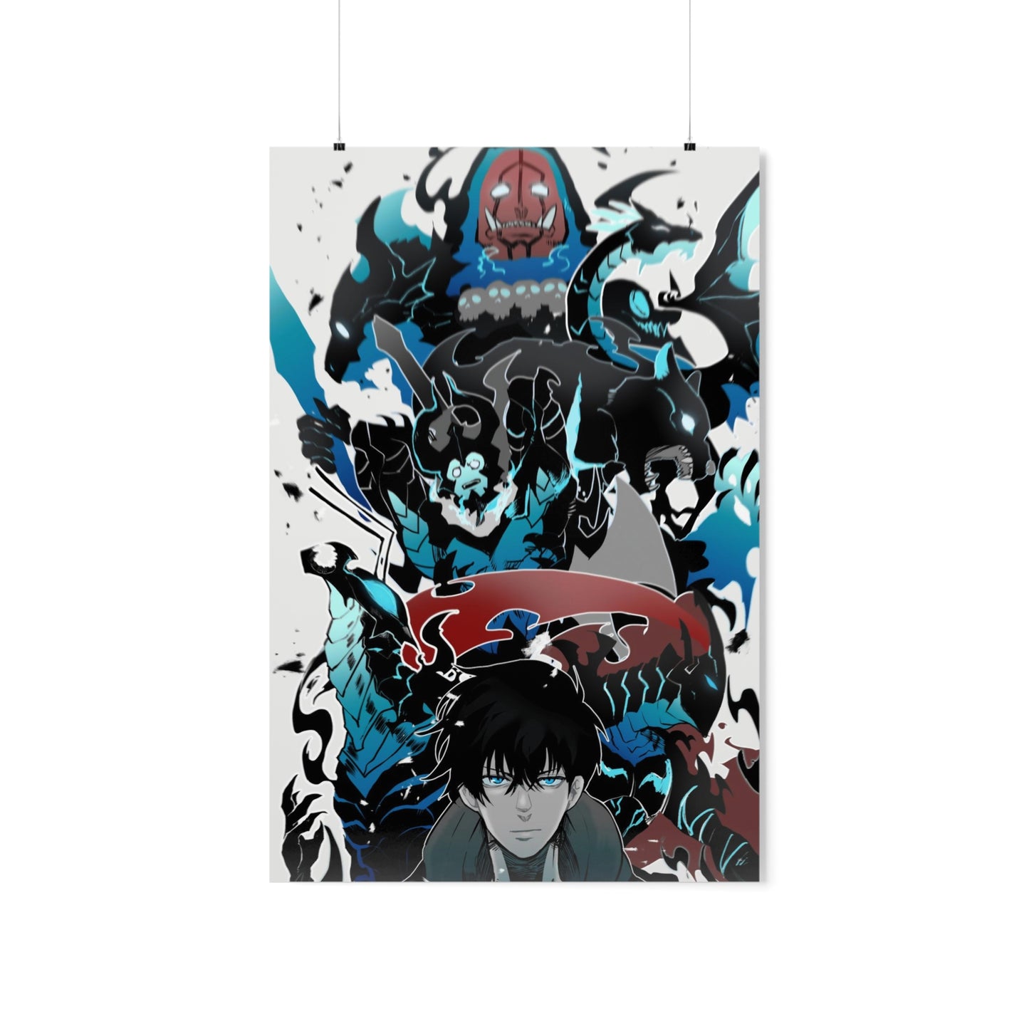 Solo Leveling Poster - Premium Matte Vertical Poster - Sung Jin Woo Igris Tank Beru Kaisel Solo Leveling Manhwa Anime Wall Art Decor