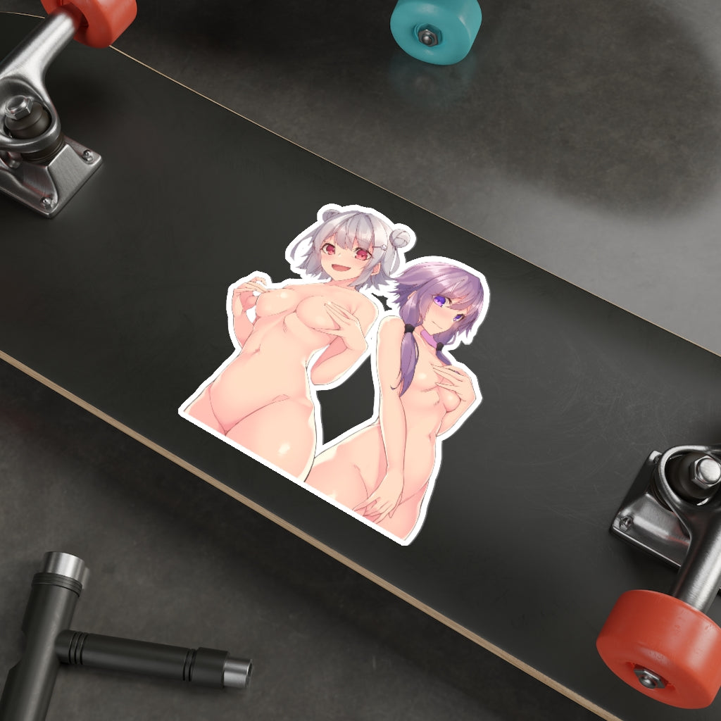 Nude Yuzuki Yukari and Koharu Rikka Voiceroid Yuri Hentai Waterproof Sticker - Ecchi Vinyl Decal