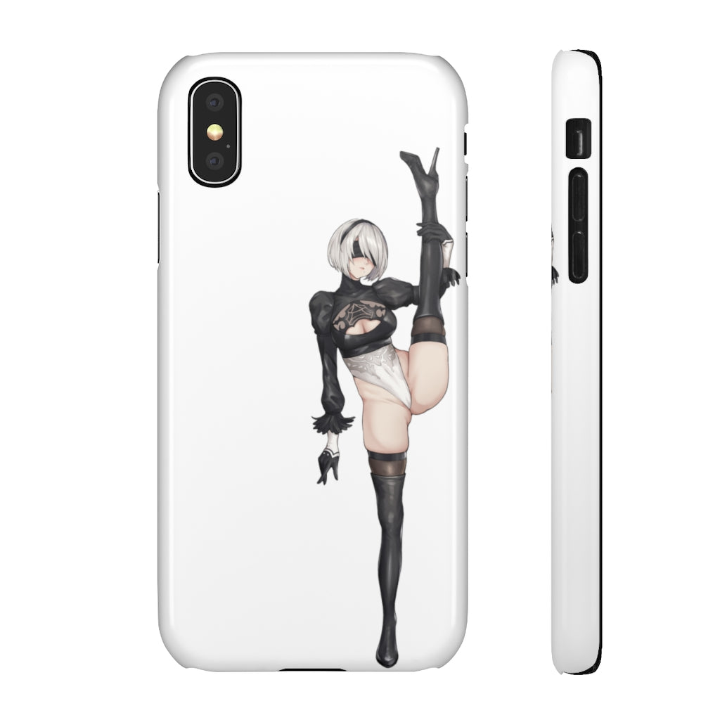 Nier Automata 2B Split Anime Phone Case -  Kawaii Aesthetic Snap Case