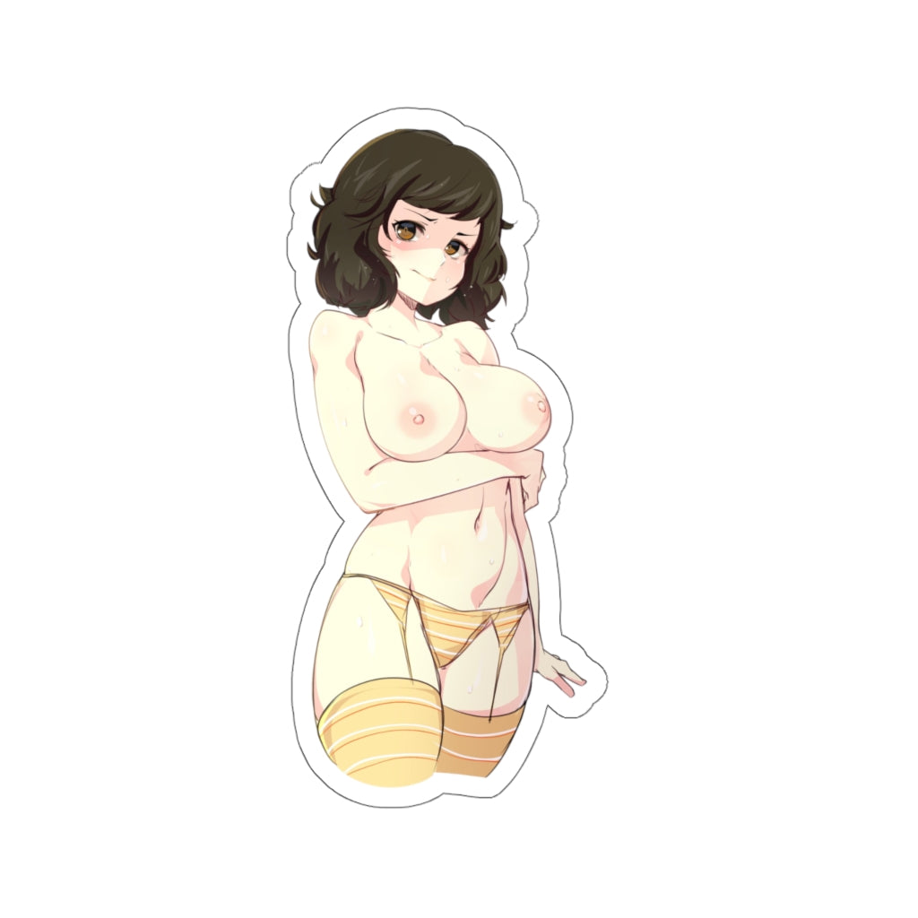 Persona 5 Waterproof Sticker - Nude Sadayo Kawakami Ecchi Vinyl Car Decal - Sexy Garter Belt Sticker