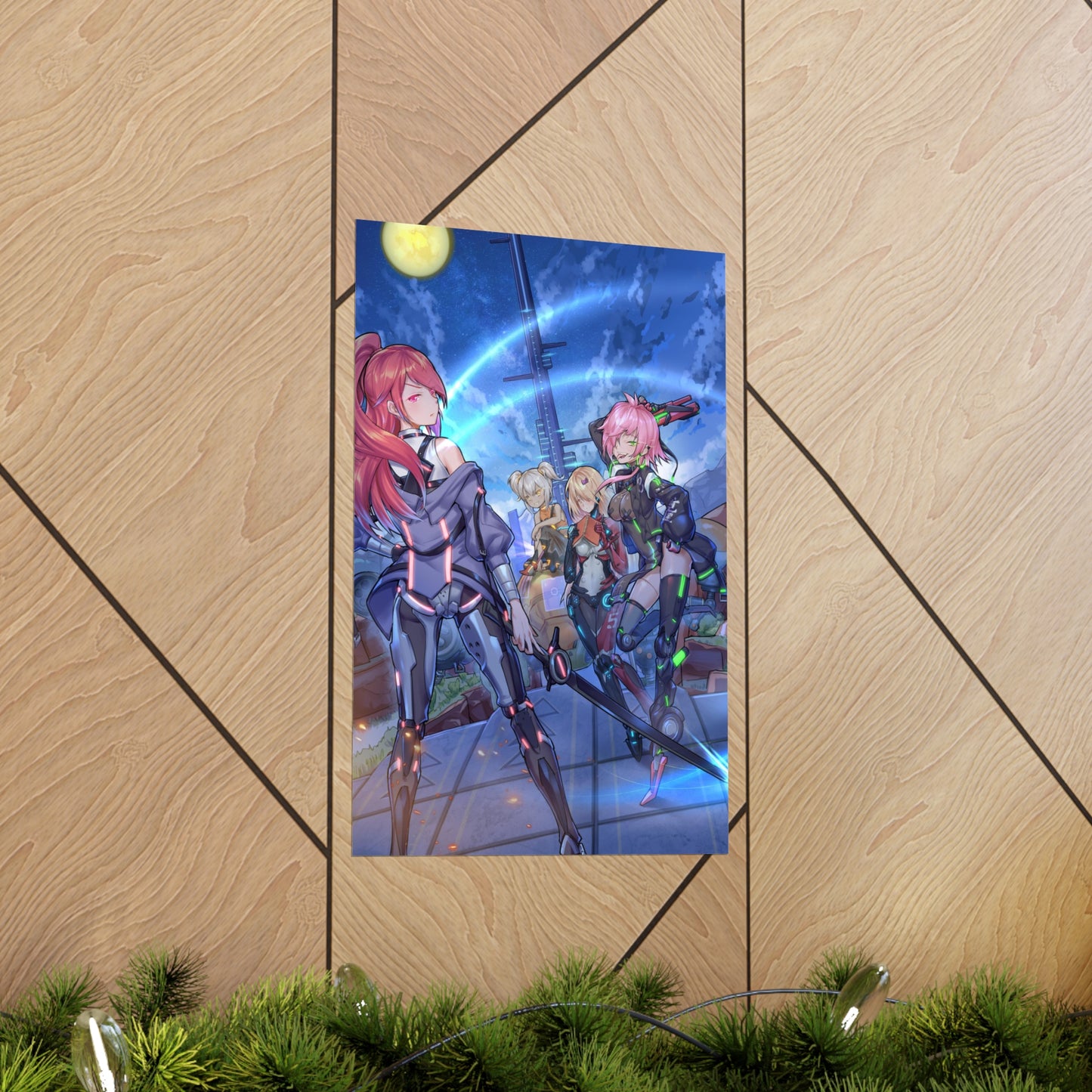 Tower Of Fantasy Neon Waifus Poster - Gaming Decor Wall Art - Premium Matte Vertical Poster