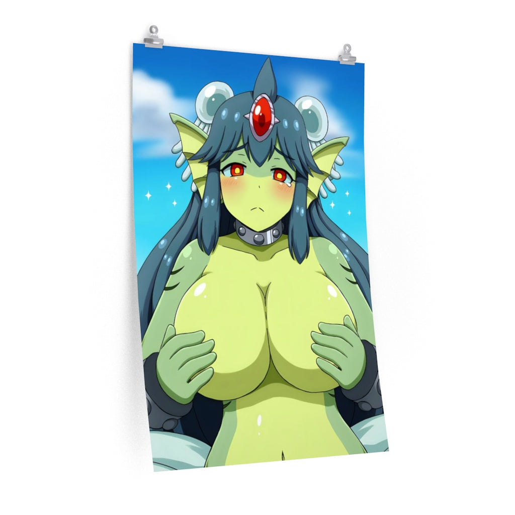 Poster Giga Mermaid Boobs Shantae Ecchi - Affiche verticale mate de qualité supérieure obscène - Art mural pour adulte