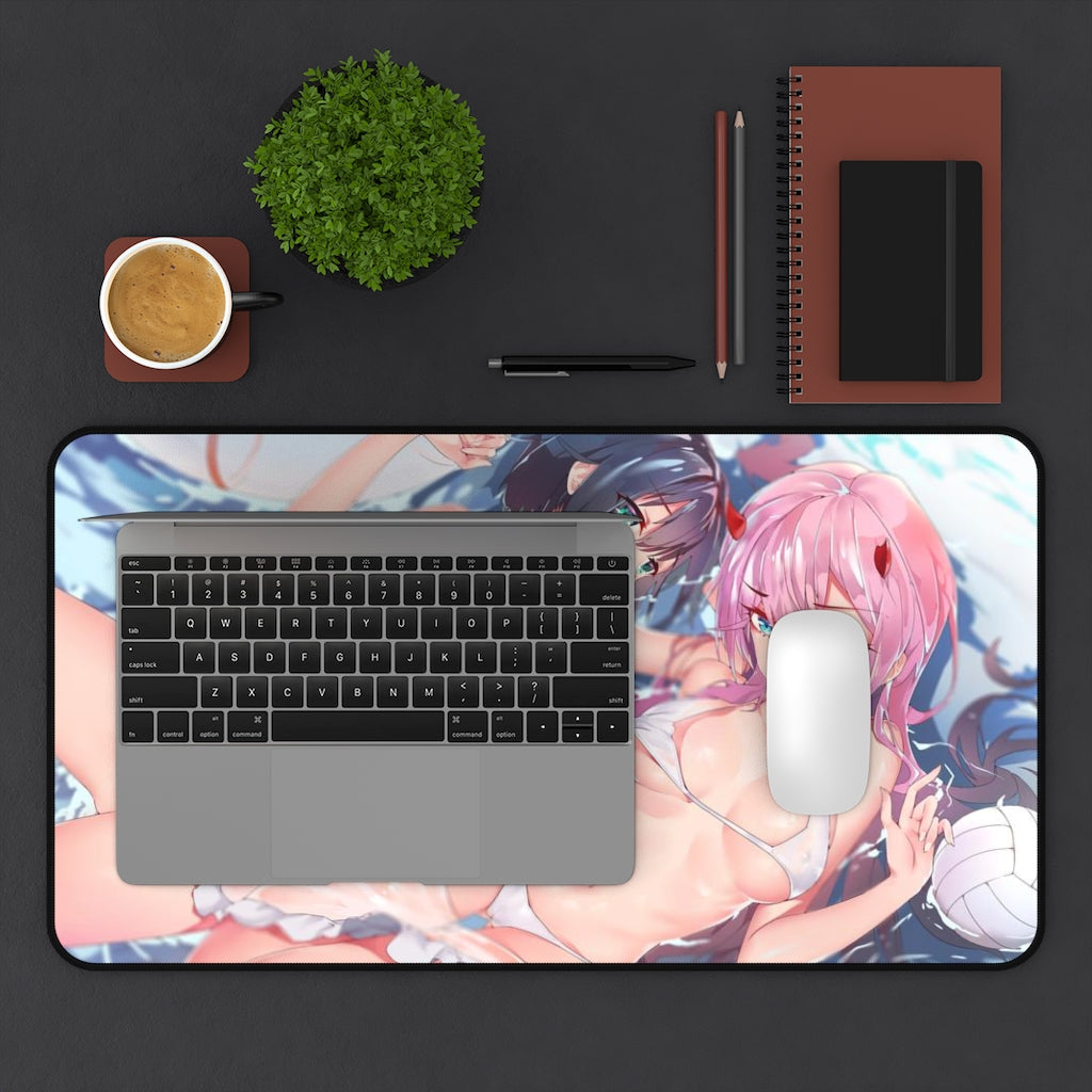 Bikini Zero Two and Ichigo Darling In The Franxx Desk Mat - Non Slip Mousepad