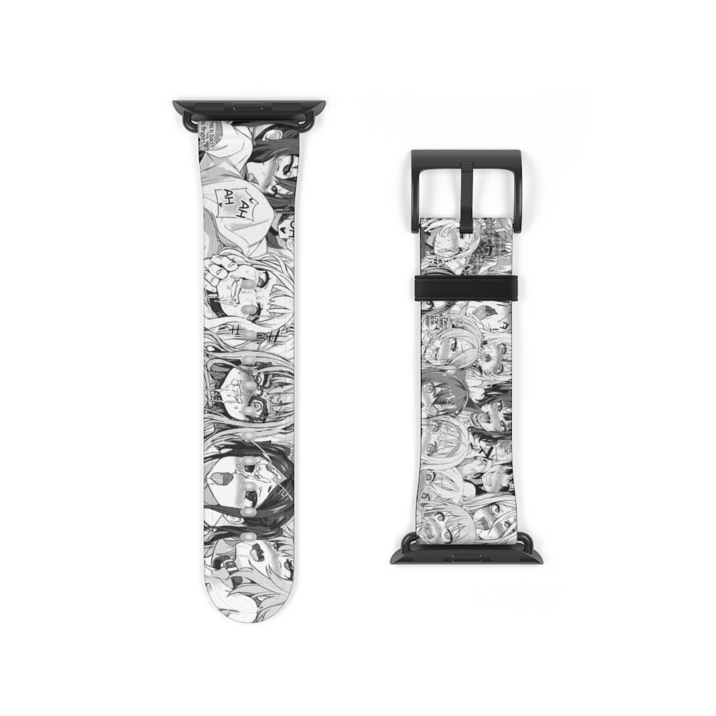 Apple Watch Band 38 mm and 42 mm - Ahegao Lewd Leather Apple Watch Band