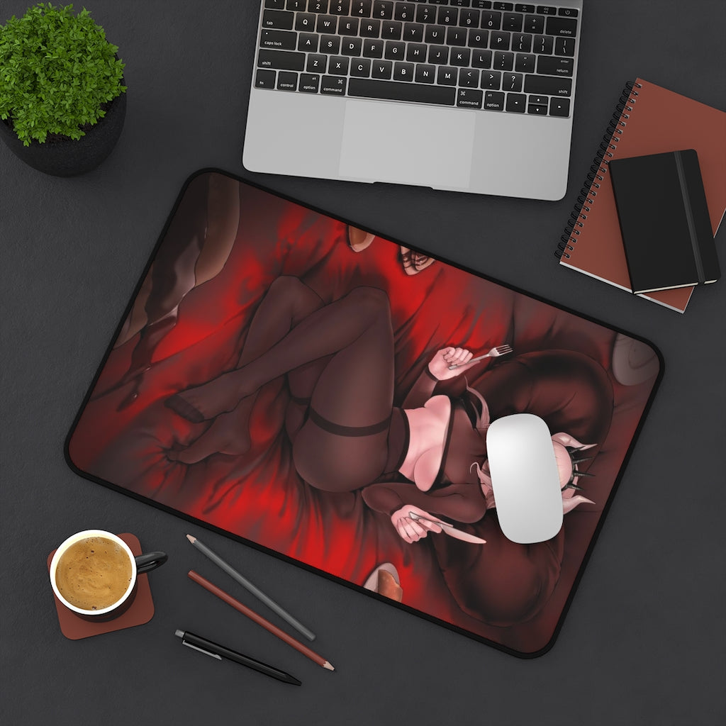 Helltaker Sexy Mousepad - Meal Time Lucifer Gaming Desk Mat - Ecchi Playmat