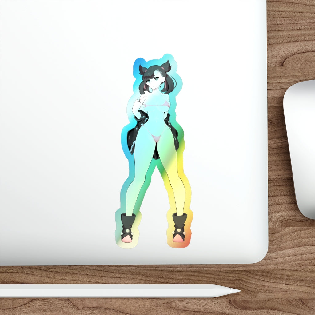 Holographic Pokemon Sticker - Sexy Bikini Marnie - Ecchi Holographic Car Decal