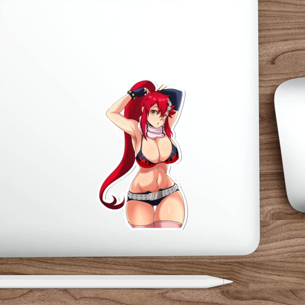 Autocollant imperméable épais de Gurren Lagann Yoko Littner - Décalcomanie en vinyle Ecchi