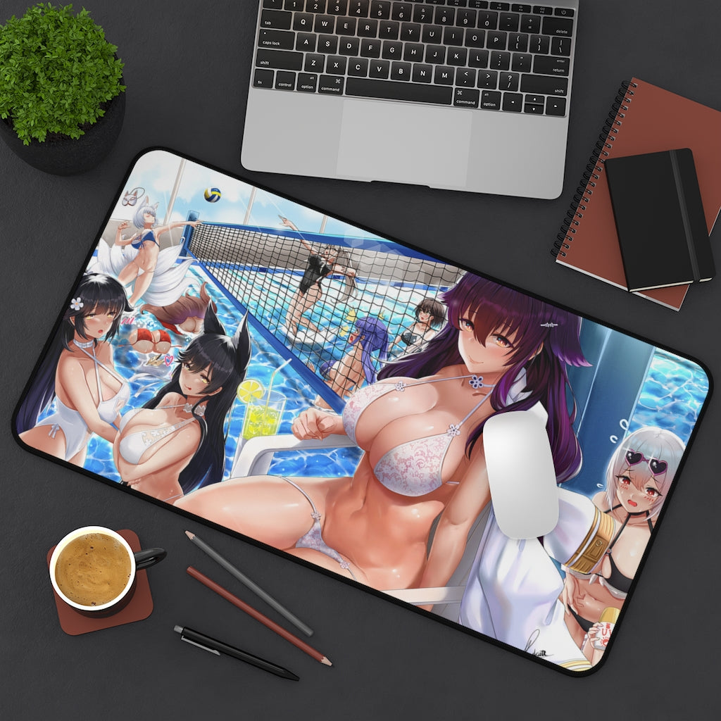 Large Anime Ecchi Desk Mat | Waterpolo Azur Lane Waifus | Big Gaming Mousepad - MTG Playmat